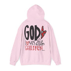Gott liebt seine Kinder Kapuzenpullover – Cross Hoodie mit handschriftlicher Botschaft