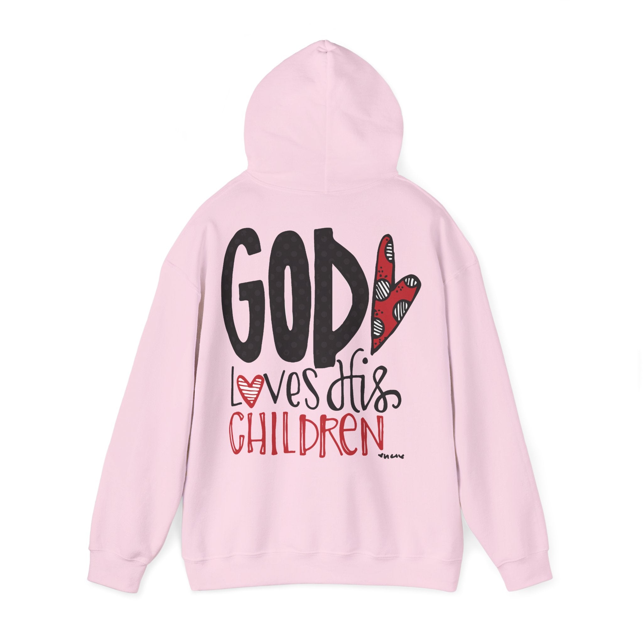 Gott liebt seine Kinder Kapuzenpullover – Cross Hoodie mit handschriftlicher Botschaft