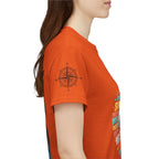 Strandurlaub T-Shirt – Retro Sonnenuntergang mit Palmen & ‚Urlaub‘ Wortwolke