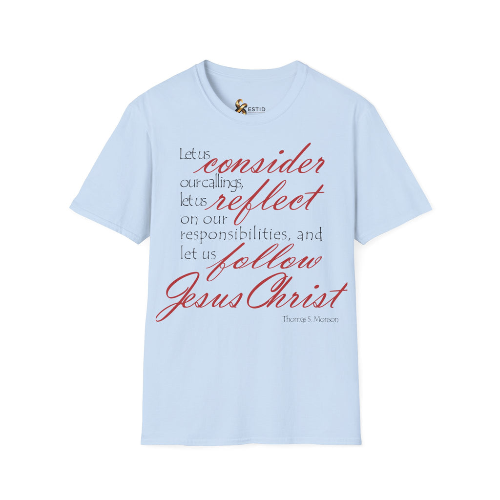 T-Shirt — „Lasst uns bedenken, lasst uns reflektieren“ Inspirierendes christliches Scripture-Shirt Ansicht 18 – T-Shirt – ESTID