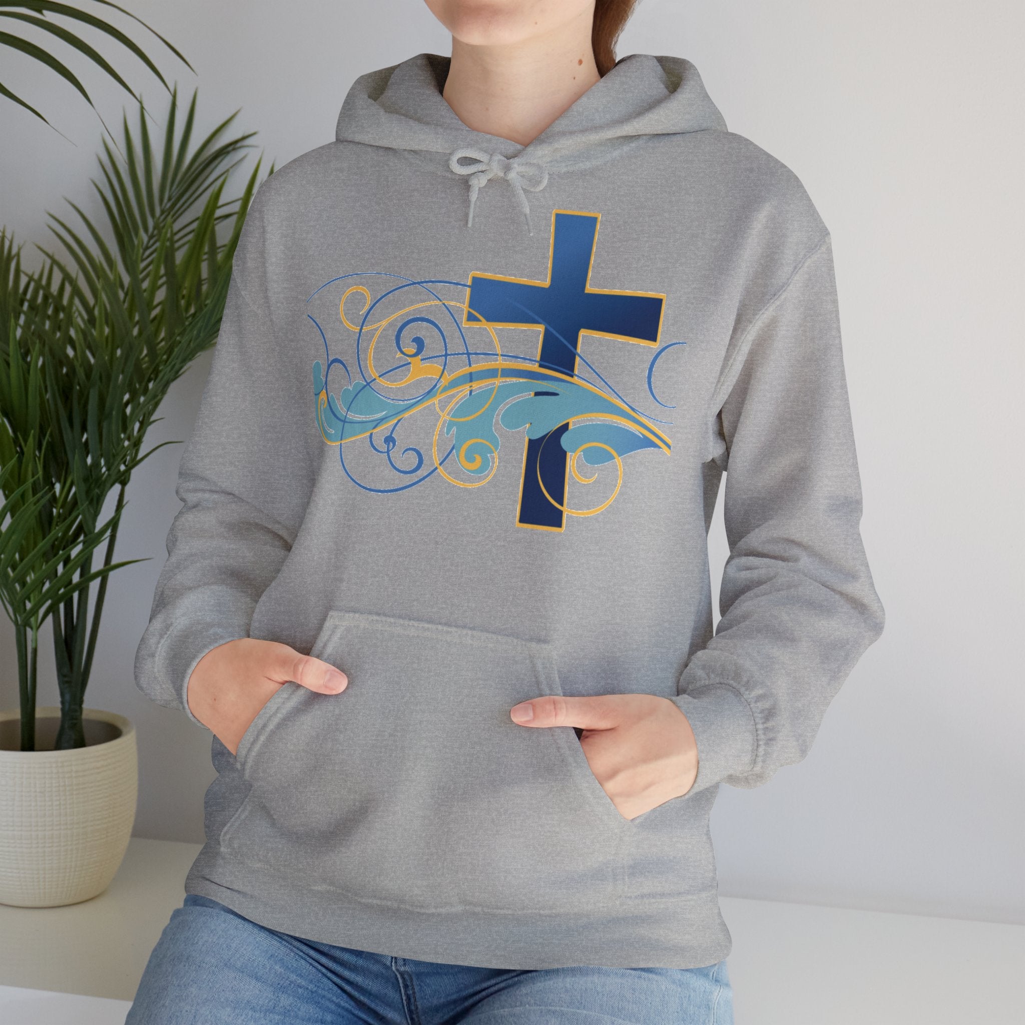 Gott liebt seine Kinder Kapuzenpullover – Cross Hoodie mit handschriftlicher Botschaft Ansicht 5 – Hoodie – ESTID