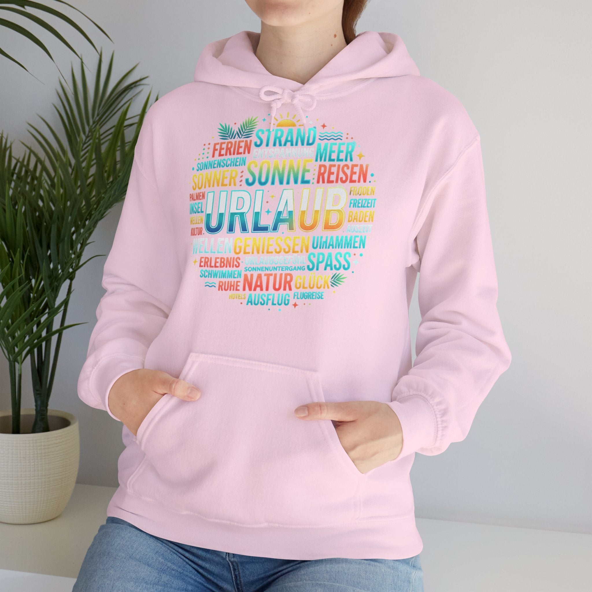 Urlaub Hoodie – Tropischer Palm Sunset Kapuzenpullover