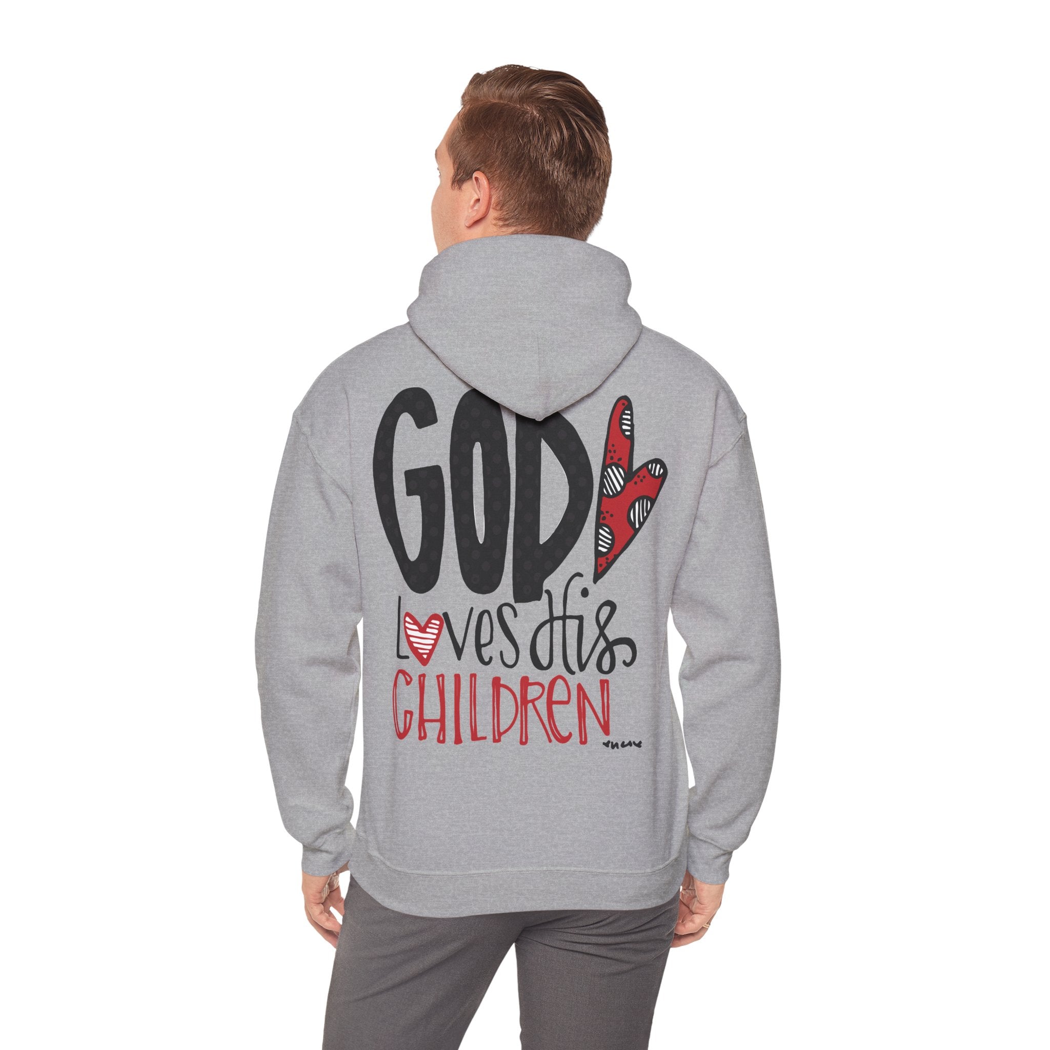 Gott liebt seine Kinder Kapuzenpullover – Cross Hoodie mit handschriftlicher Botschaft Ansicht 37 – Hoodie – ESTID