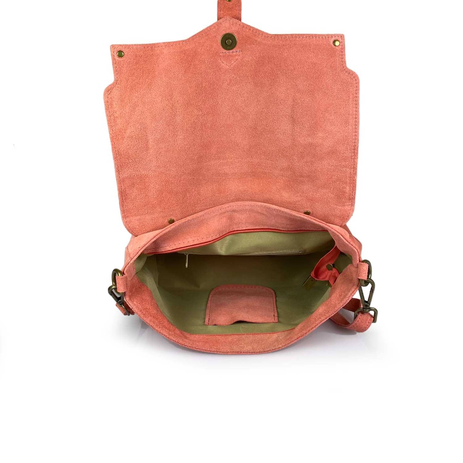 ESTID Echtleder Wildleder Schultertasche | Made in Italy Ansicht 5 – Handtasche – ESTID