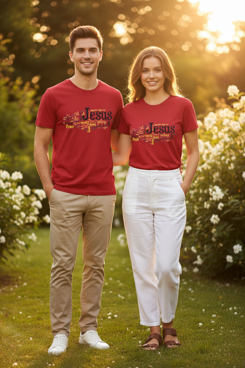 ESTID Unisex Shirt | Jesus Fisch Bibel Wortwolke Ansicht 12 – T-Shirt – ESTID