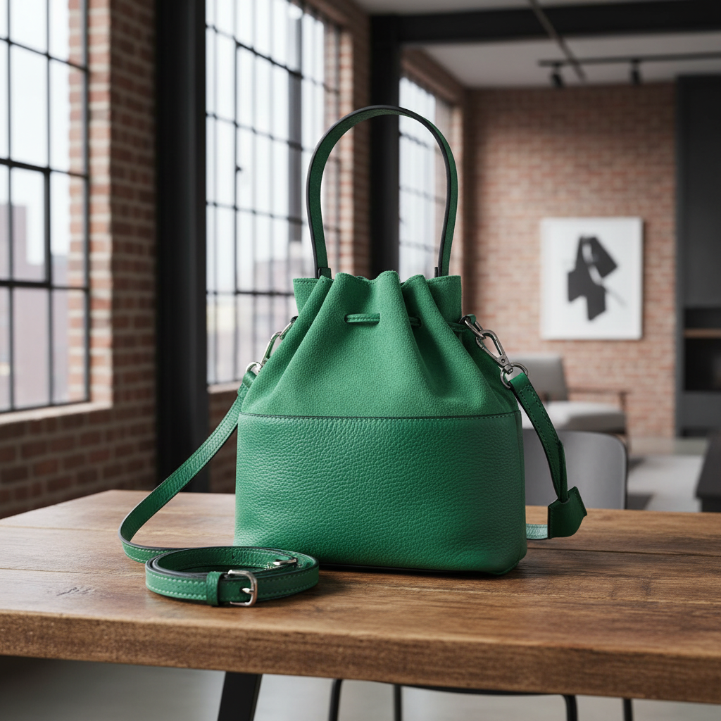 ESTID Echtleder Beuteltasche Suede & Dollar-Leder | Made in Italy