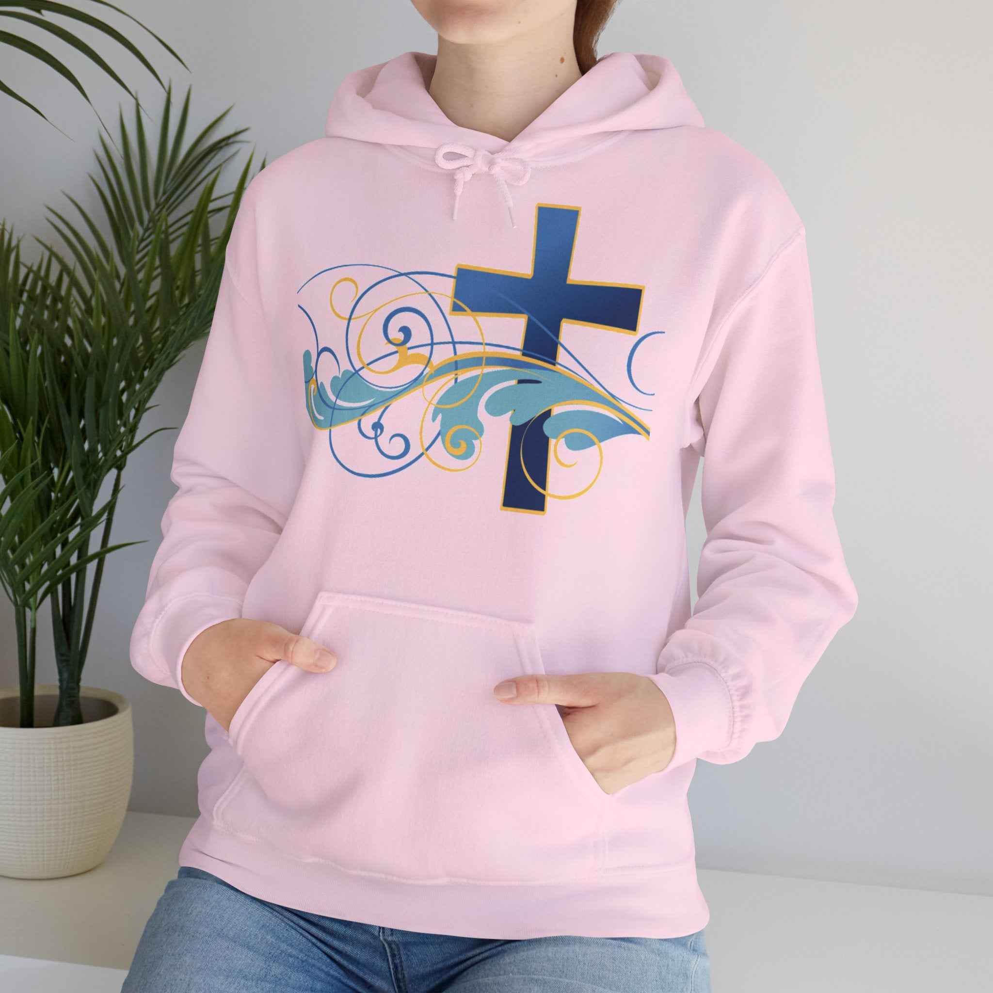 Gott liebt seine Kinder Kapuzenpullover – Cross Hoodie mit handschriftlicher Botschaft