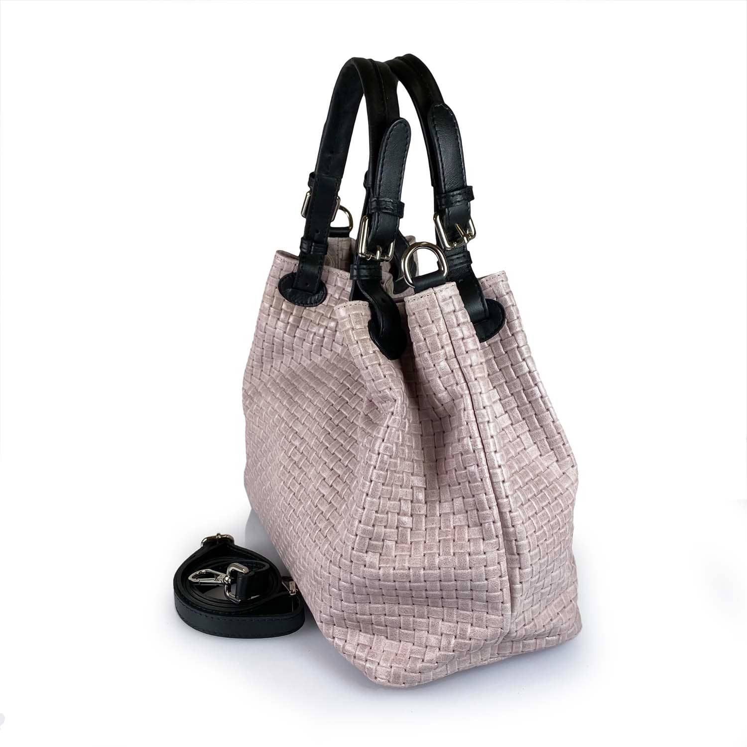 ESTID Geflochtene Wildleder Schultertasche | Made in Italy Ansicht 6 – Handtasche – ESTID