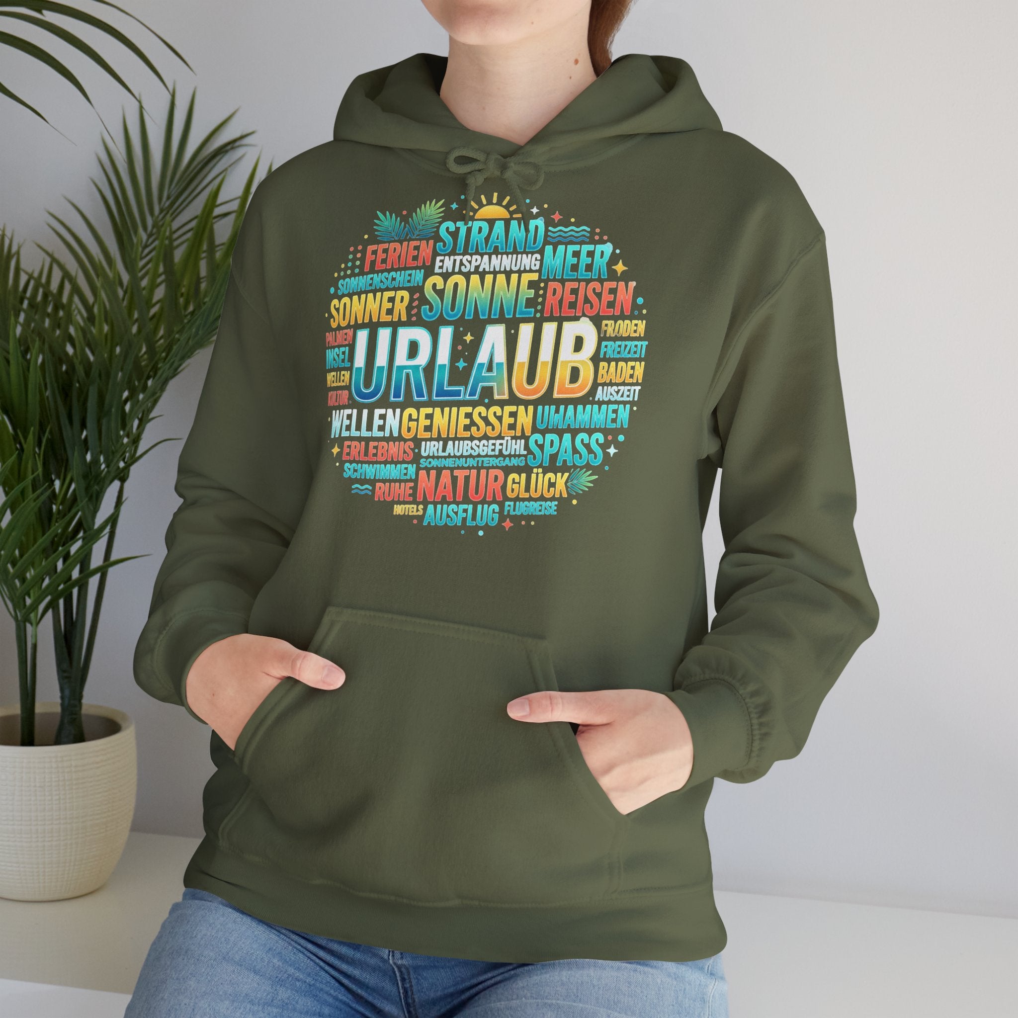 Urlaub Hoodie – Tropischer Palm Sunset Kapuzenpullover