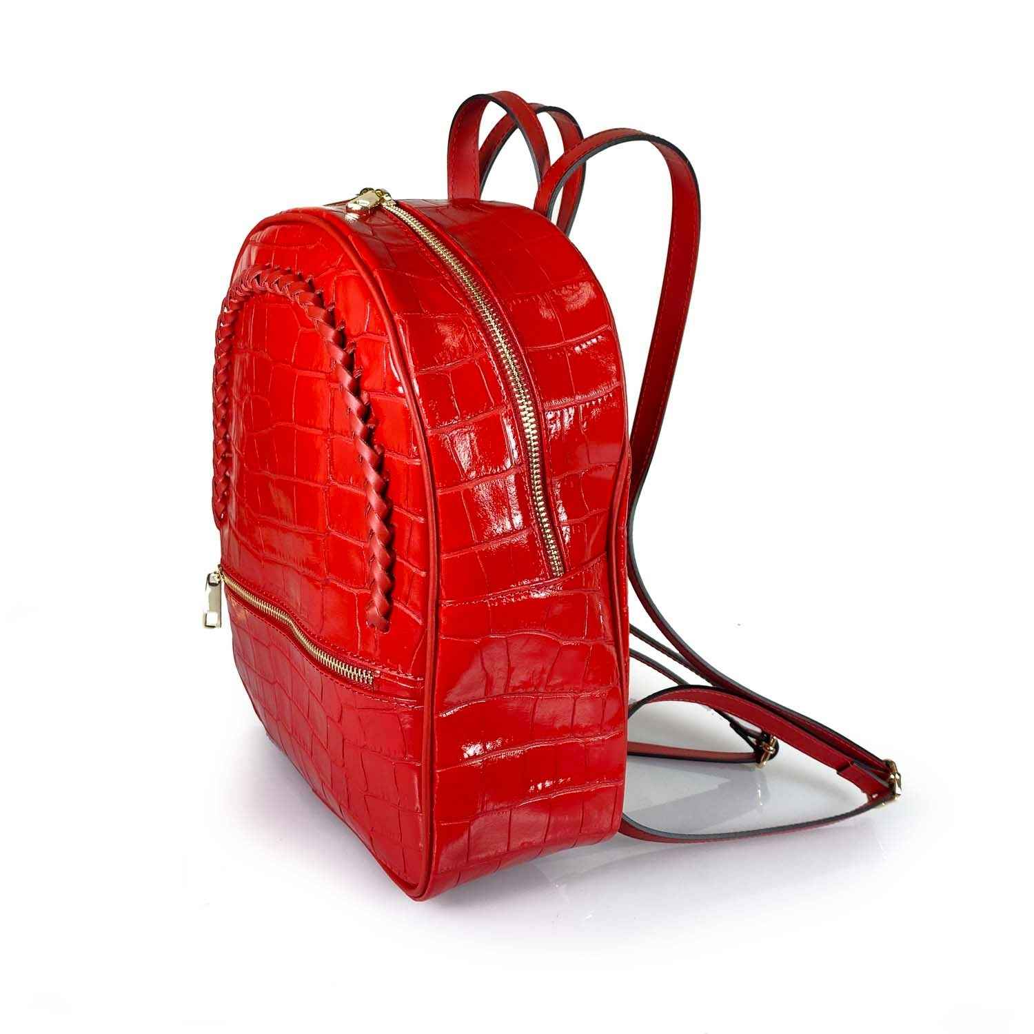 ESTID Echtleder Rucksack Kroko-Optik | Made in Italy