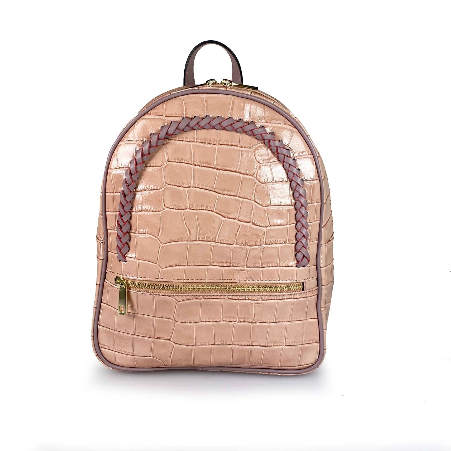 ESTID Echtleder Rucksack Kroko-Optik | Made in Italy Ansicht 7 – Handtasche – ESTID