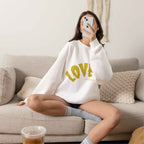 Damen Oversized Pullover mit Statement-Print – Sweatshirt – ESTID