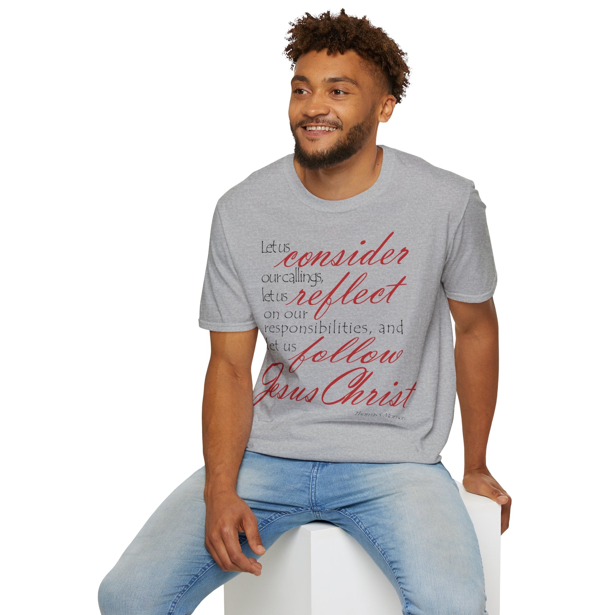 T-Shirt — „Lasst uns bedenken, lasst uns reflektieren“ Inspirierendes christliches Scripture-Shirt Ansicht 14 – T-Shirt – ESTID