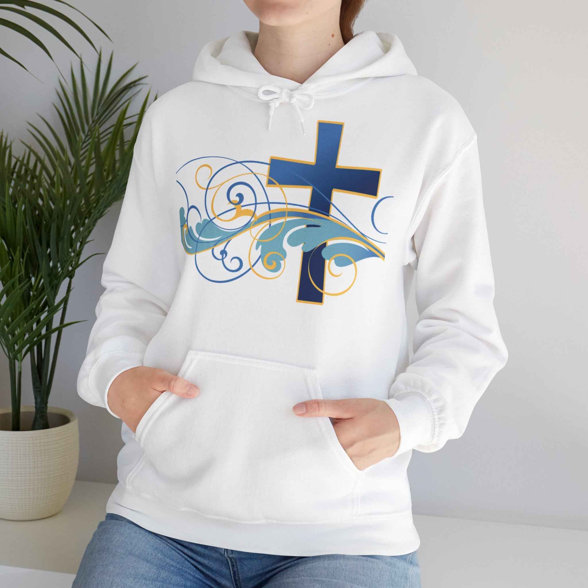 Gott liebt seine Kinder Kapuzenpullover – Cross Hoodie mit handschriftlicher Botschaft