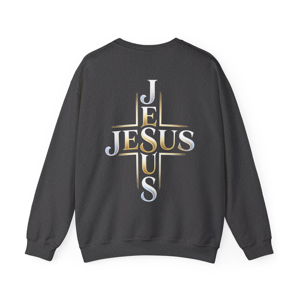 Faith Over Fear Crewneck Sweatshirt – Christliches Kreuz & Jesus Pullover