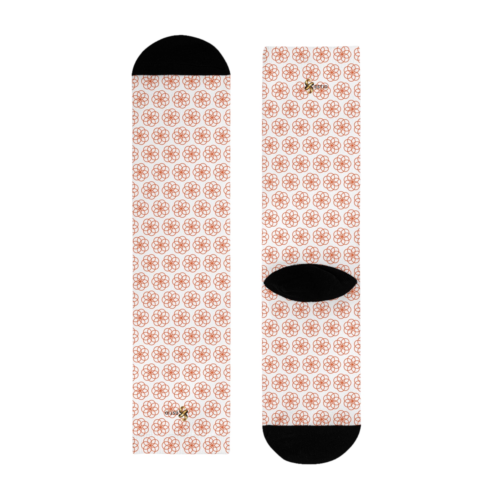 ESTID Unisex Socken | Geometrisches Muster & Schwarze Kontraste Ansicht 5 – All Over Prints – ESTID