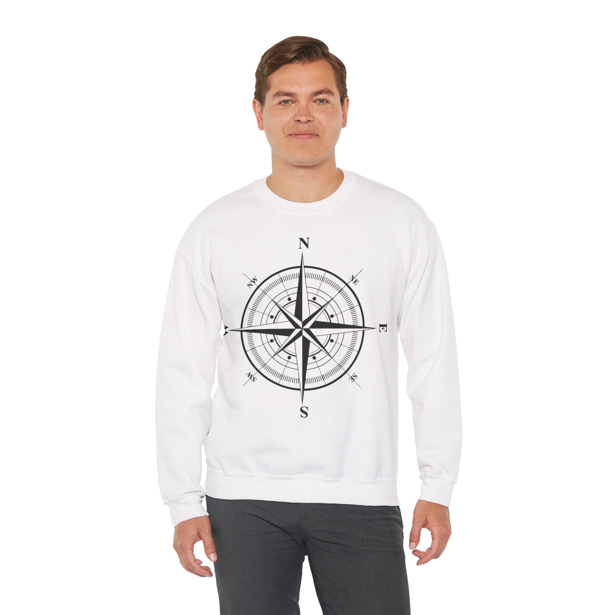 Kompass-Rose Sweatshirt – Nautik Crewneck für Reisende & Entdecker Ansicht 38 – Sweatshirt – ESTID