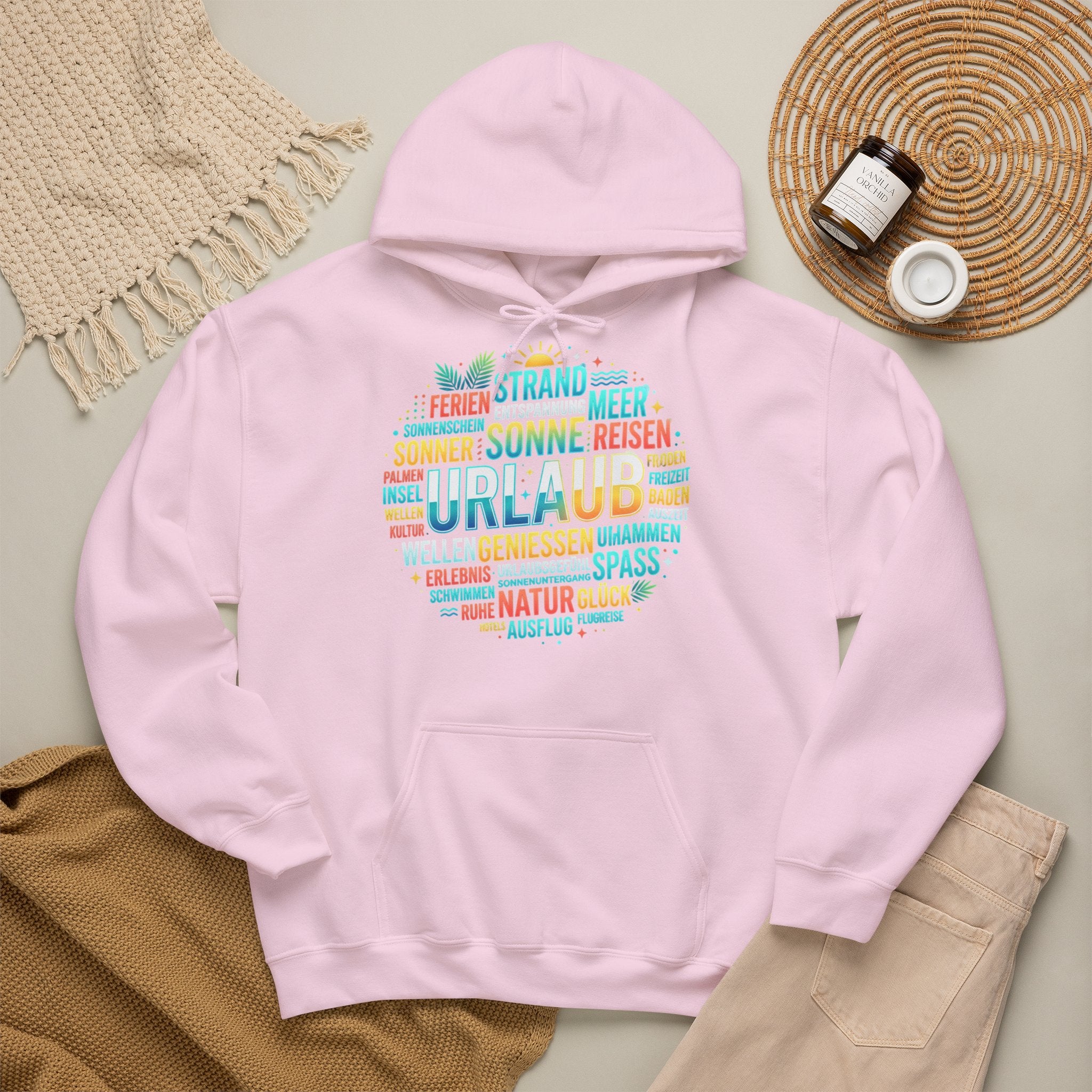 Urlaub Hoodie – Tropischer Palm Sunset Kapuzenpullover