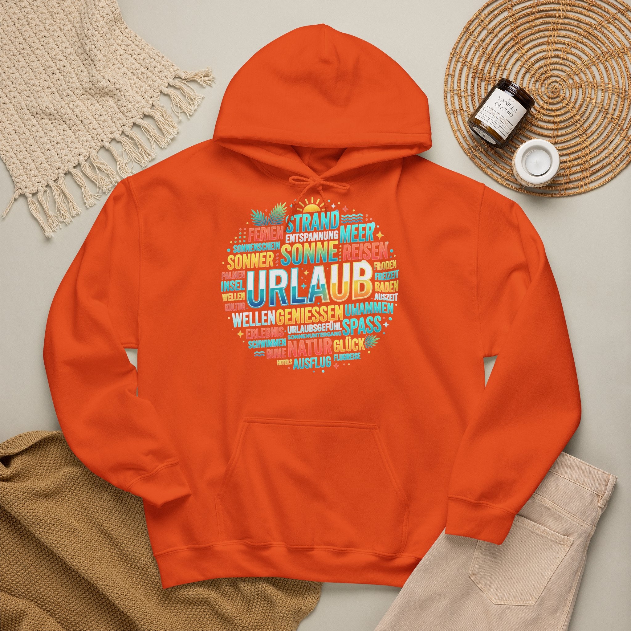 Urlaub Hoodie – Tropischer Palm Sunset Kapuzenpullover