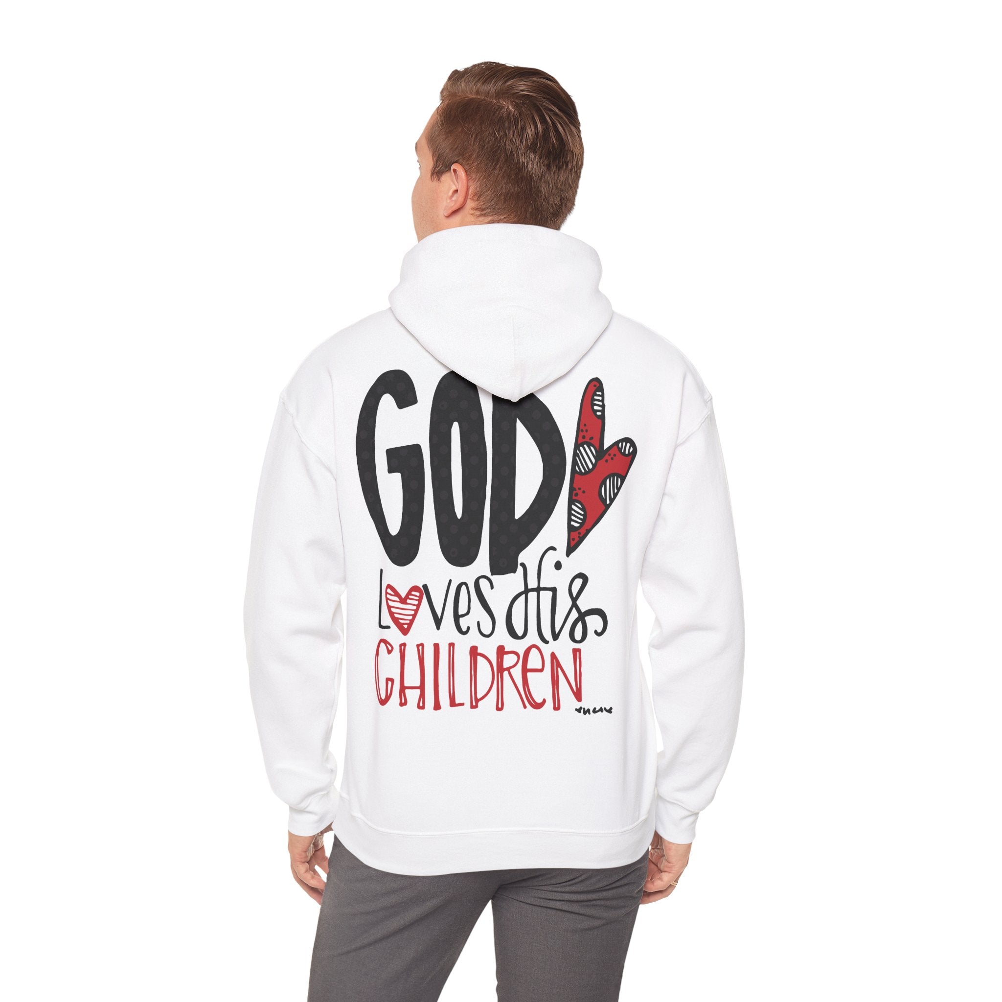 Gott liebt seine Kinder Kapuzenpullover – Cross Hoodie mit handschriftlicher Botschaft Ansicht 19 – Hoodie – ESTID