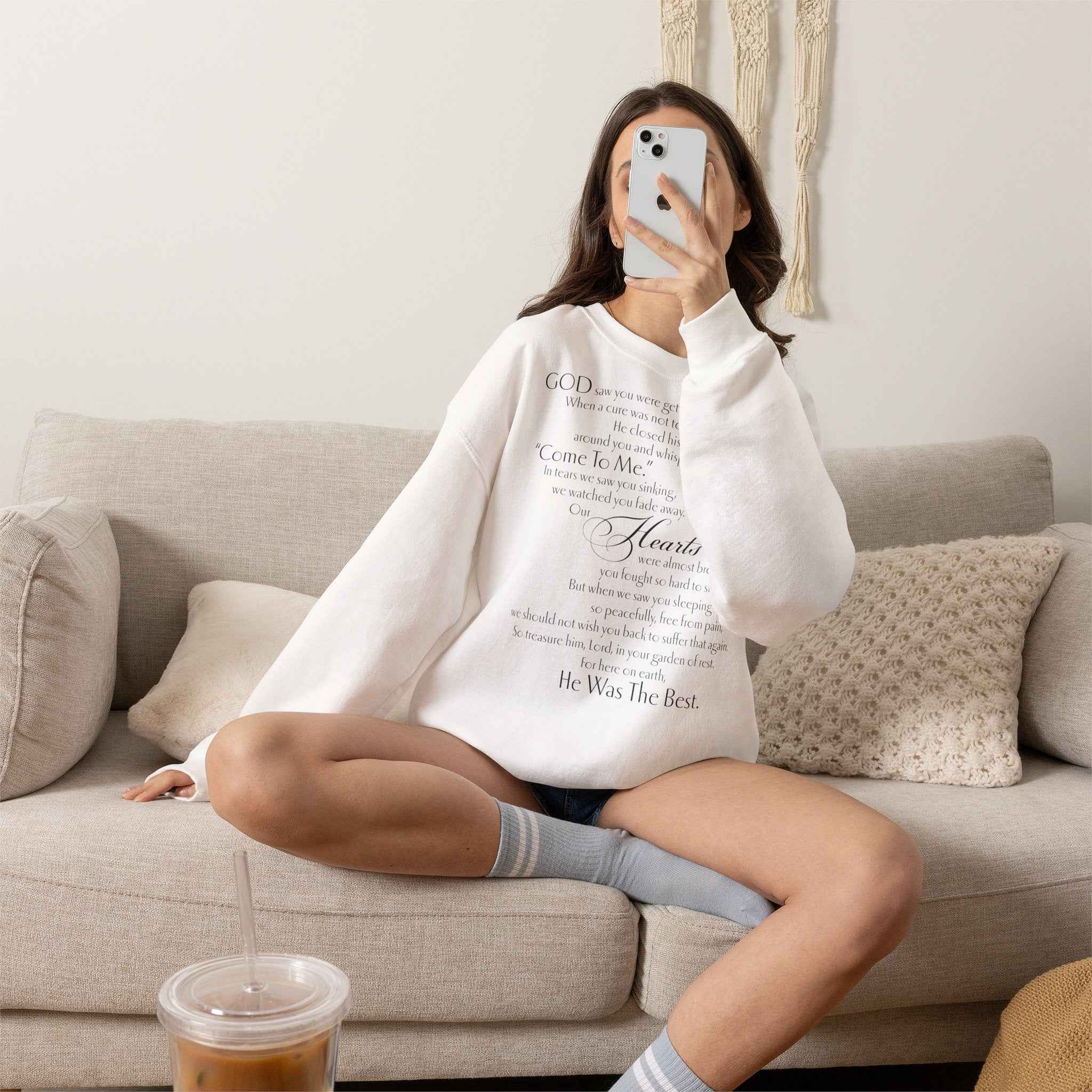 ESTID Damen Pullover | „God Saw You Were Getting Tired“ Spruch-Print – Sweatshirt – ESTID