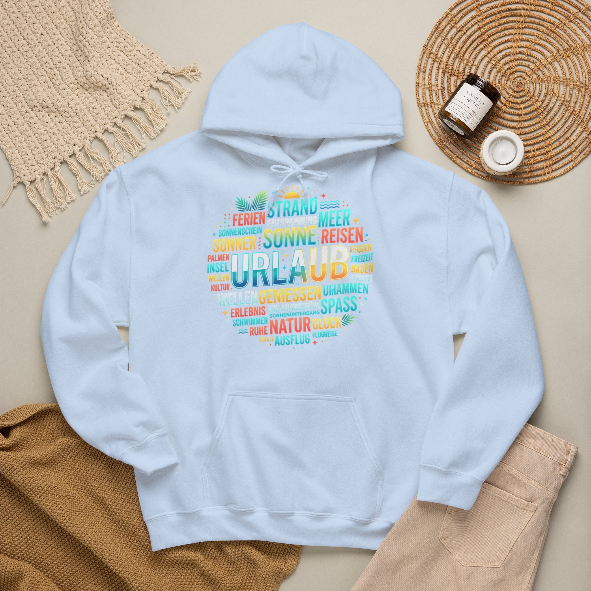 Urlaub Hoodie – Tropischer Palm Sunset Kapuzenpullover
