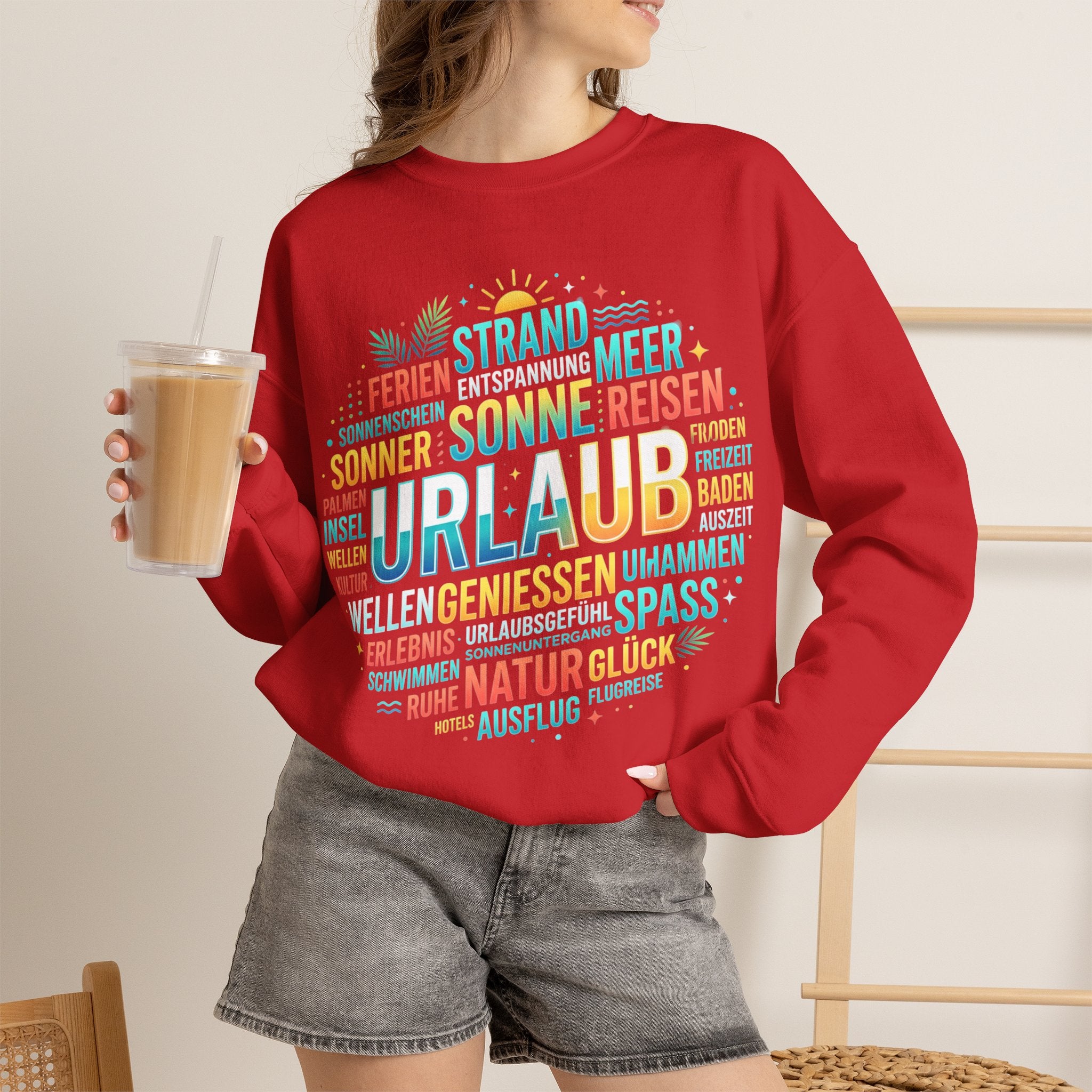 Tropical Palm Sunset Sweatshirt – Beach Vacation Crewneck