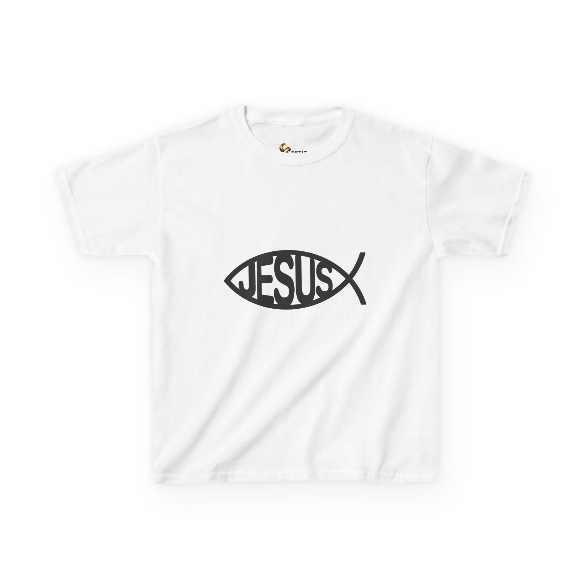 Kinder T-Shirt „JESUS“ Ichthys Fisch – Christliches Shirt für Kinder