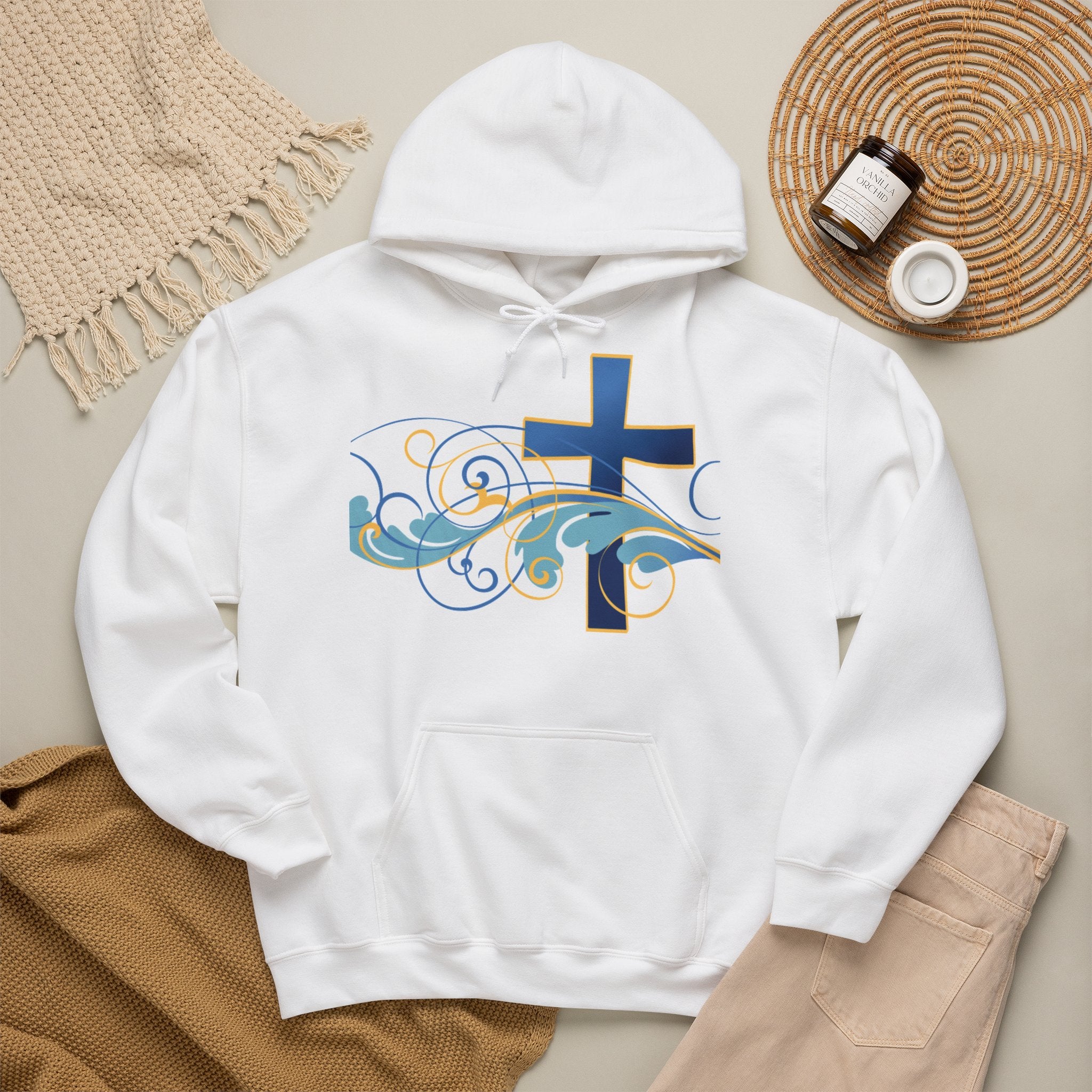 Gott liebt seine Kinder Kapuzenpullover – Cross Hoodie mit handschriftlicher Botschaft Ansicht 16 – Hoodie – ESTID