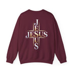 Faith Over Fear Crewneck Sweatshirt – Christliches Kreuz & Jesus Pullover