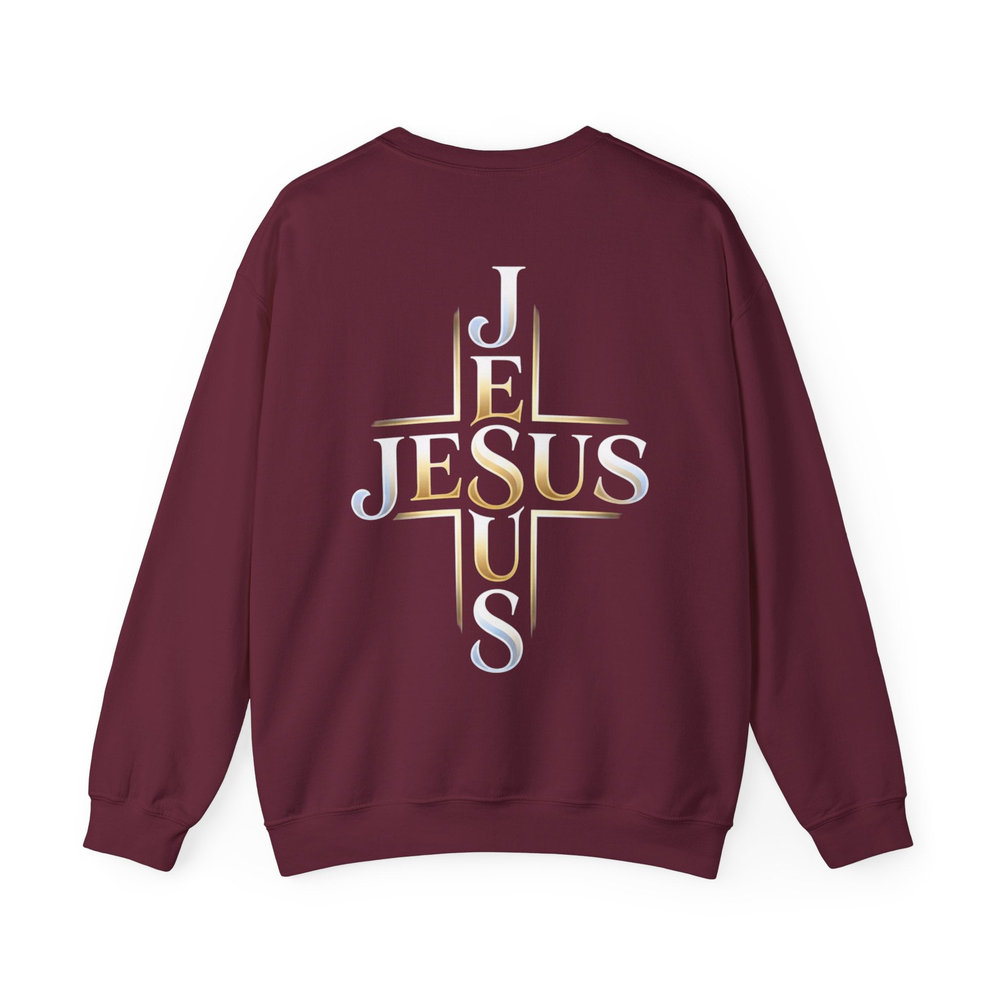 Faith Over Fear Crewneck Sweatshirt – Christliches Kreuz & Jesus Pullover