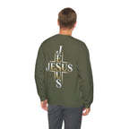 Faith Over Fear Crewneck Sweatshirt – Christliches Kreuz & Jesus Pullover