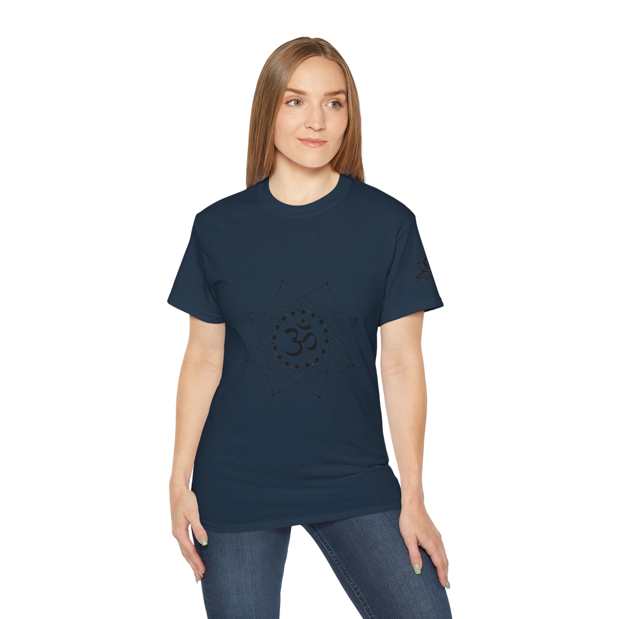 Spiritual Om Mandala Bio-Baumwoll T-Shirt | Damen & Herren Ansicht 5 – T-Shirt – ESTID