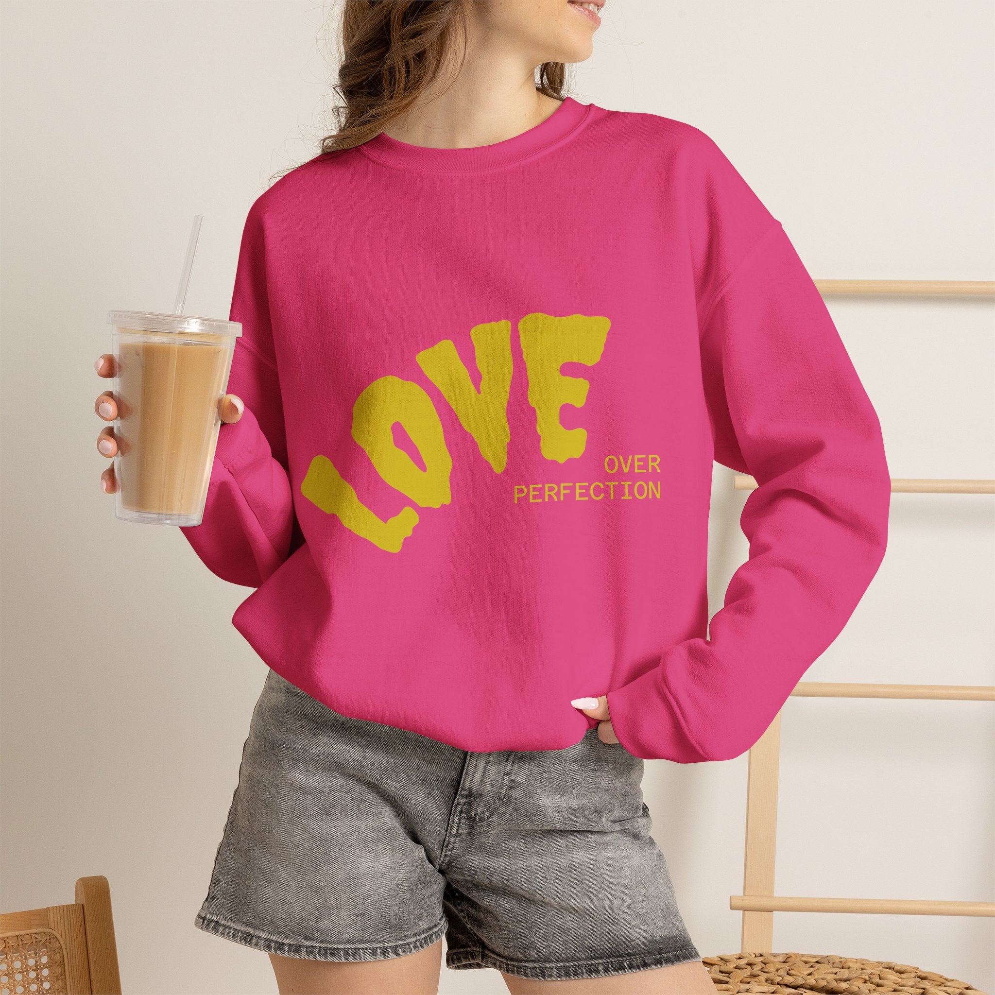 Damen Oversized Pullover mit Statement-Print