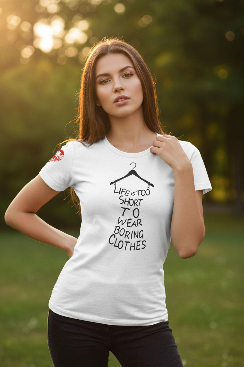 ESTID Damen Spruch T-Shirt | „Life Is Too Short... – T-Shirt – ESTID