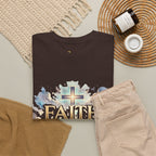 Faith Over Fear T-Shirt – Inspirierendes christliches Shirt mit Kreuz & Wolken