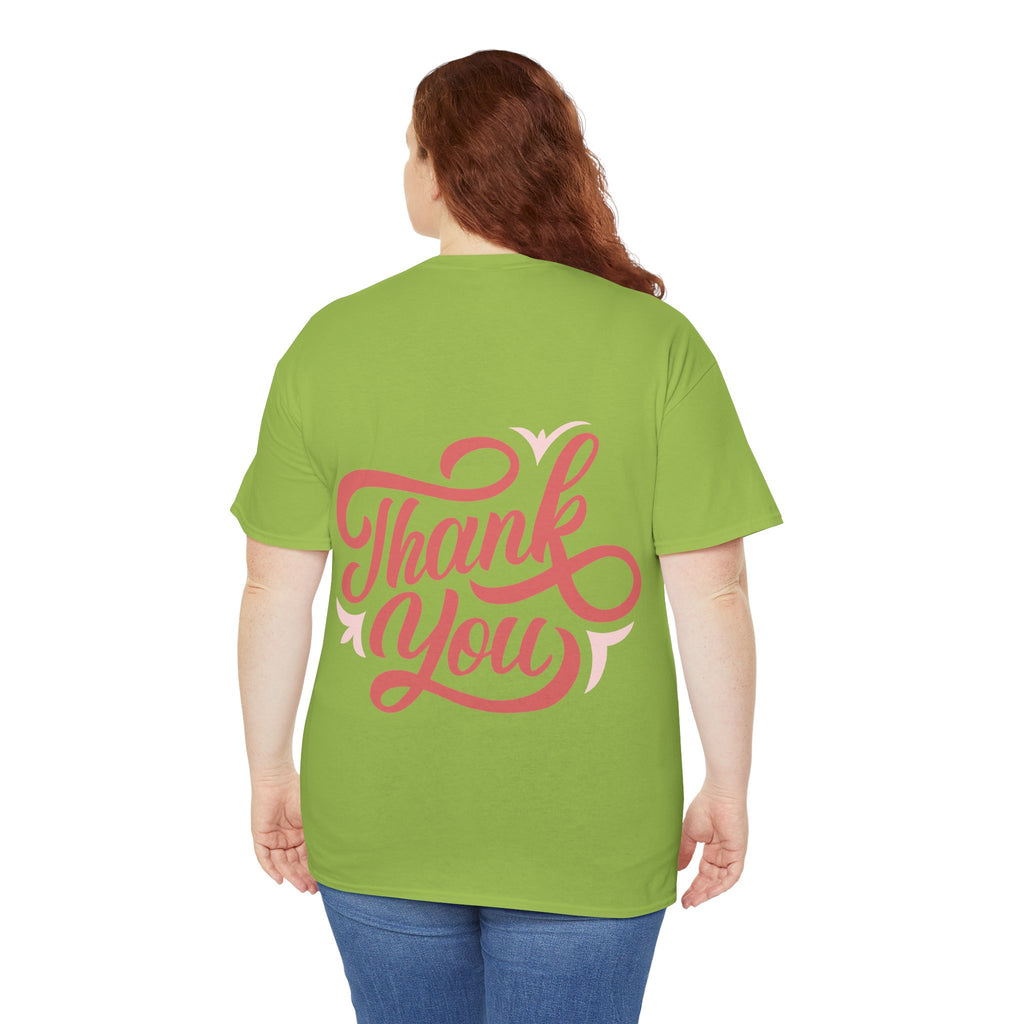 Statement T-Shirt Damen | „Thank You“ Rücken-Print Ansicht 32 – T-Shirt – ESTID