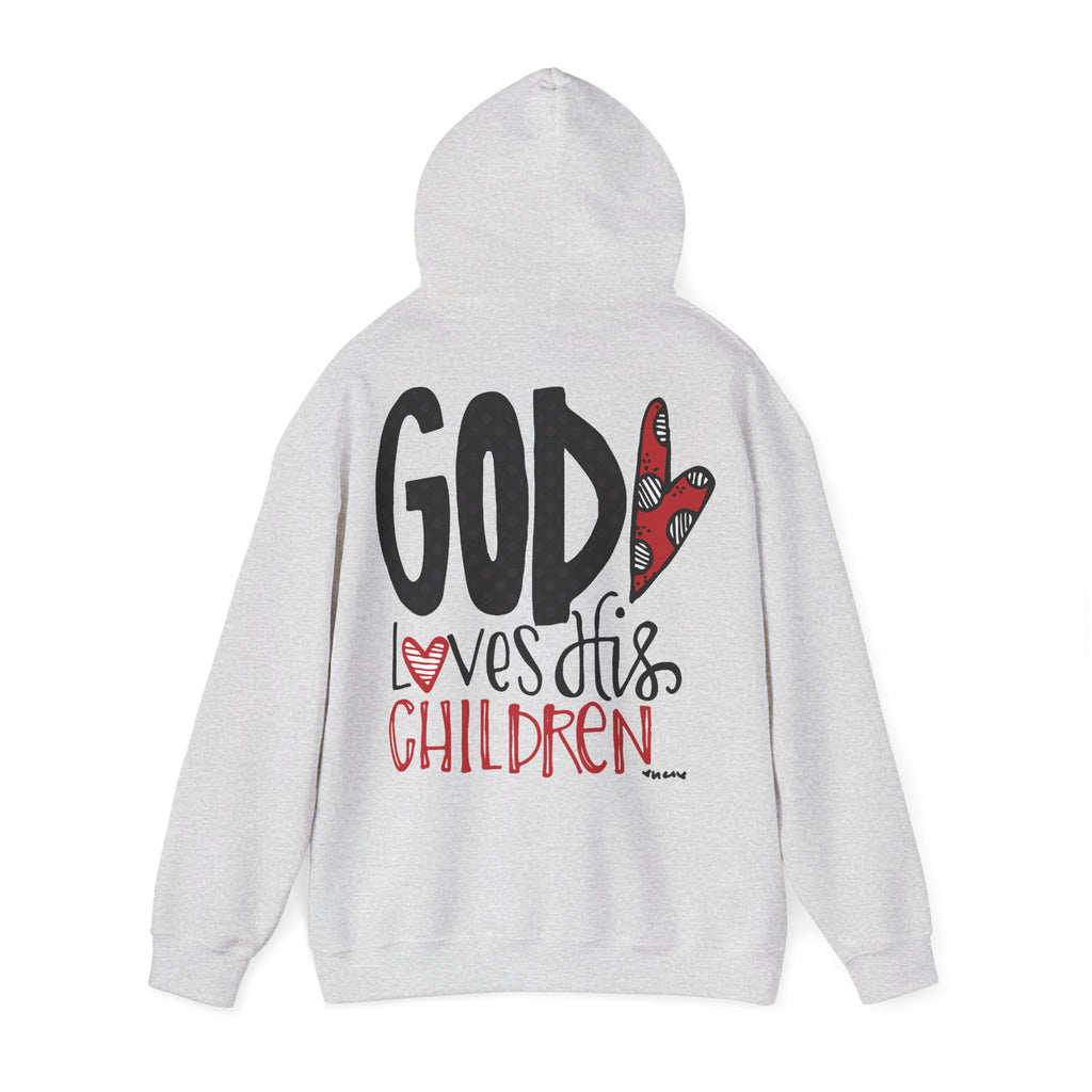 Gott liebt seine Kinder Kapuzenpullover – Cross Hoodie mit handschriftlicher Botschaft Ansicht 20 – Hoodie – ESTID