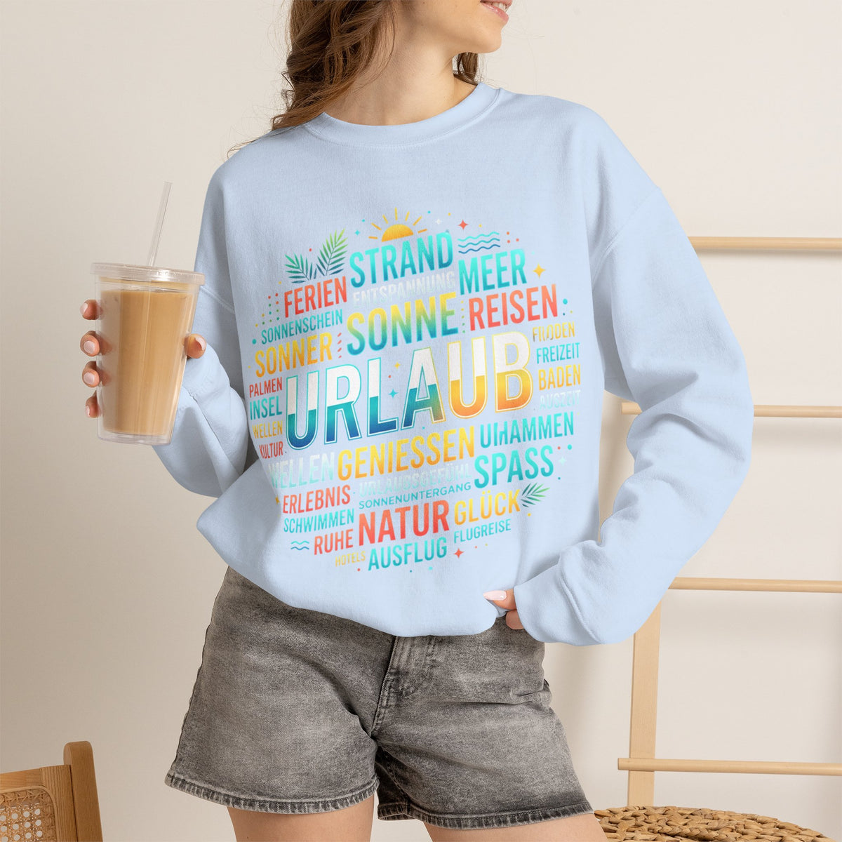 Tropical Palm Sunset Sweatshirt – Beach Vacation Crewneck – Sweatshirt – ESTID