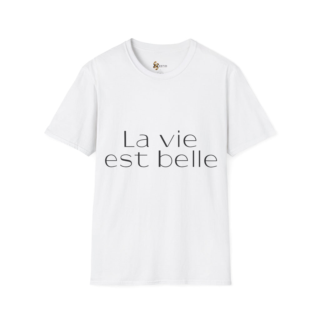 ESTID Damen T-Shirt | „La vie est belle“ Typo-Print | Ringgesponnen Ansicht 11 – T-Shirt – ESTID