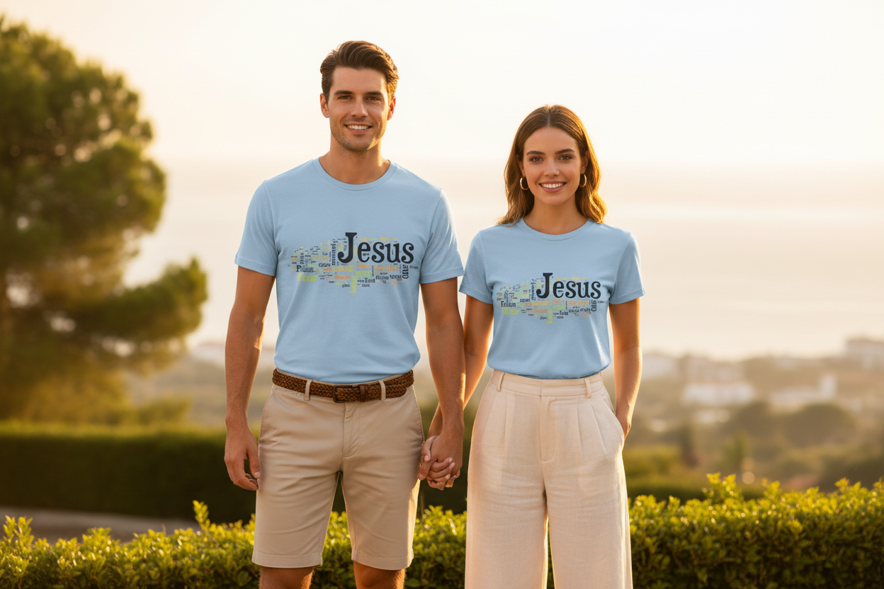 ESTID Unisex Shirt | Jesus Fisch Bibel Wortwolke Ansicht 7 – T-Shirt – ESTID