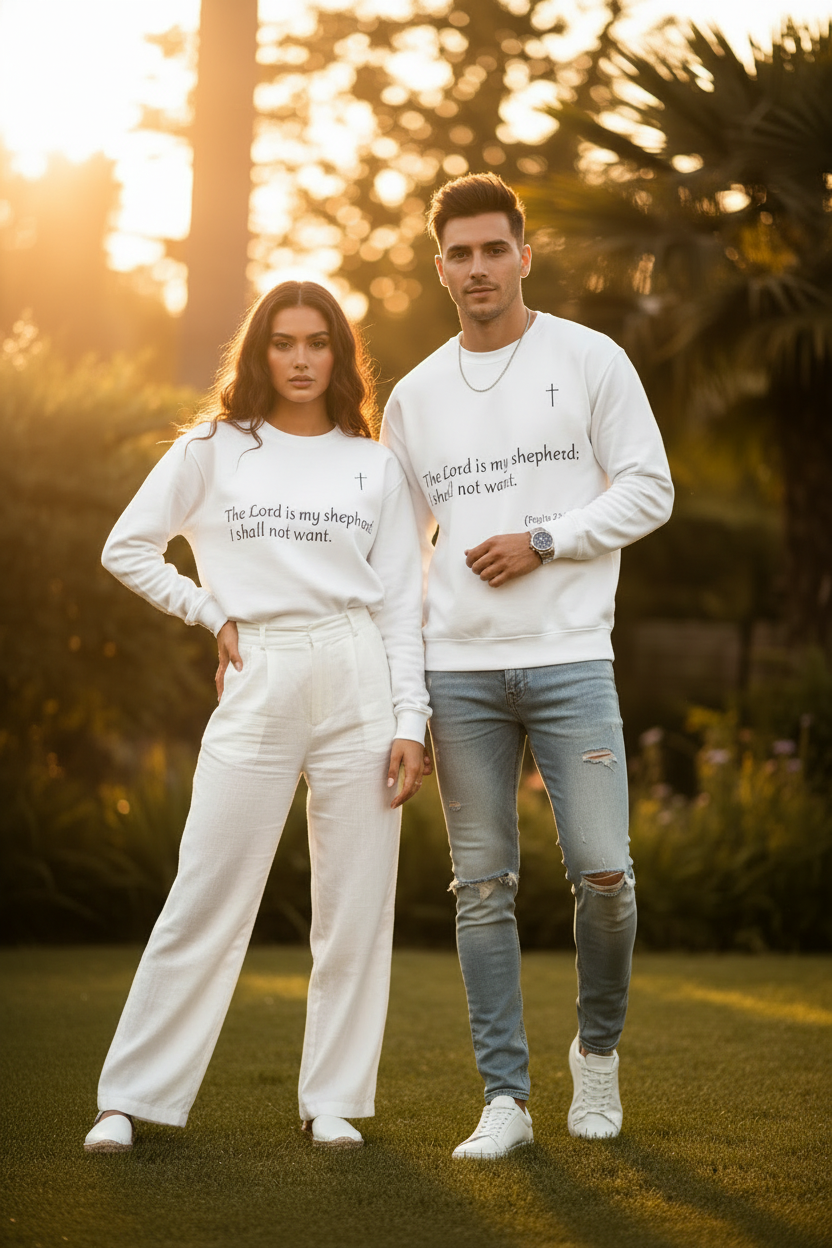 Unisex Heavy Blend Sweatshirt mit Psalm 23 & markantem Backprint ESTID – Sweatshirt – ESTID