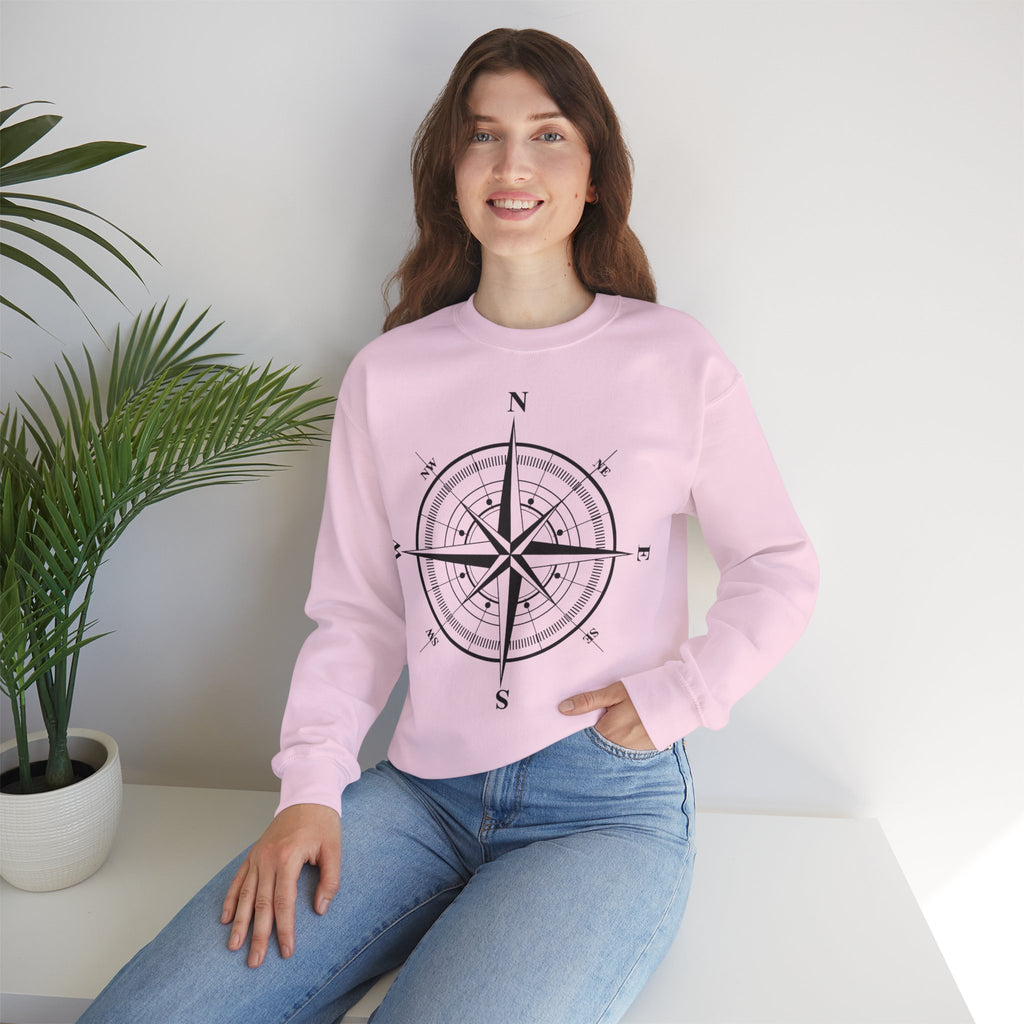 Kompass-Rose Sweatshirt – Nautik Crewneck für Reisende & Entdecker Ansicht 49 – Sweatshirt – ESTID