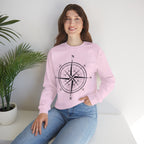 Kompass-Rose Sweatshirt – Nautik Crewneck für Reisende & Entdecker Ansicht 49 – Sweatshirt – ESTID