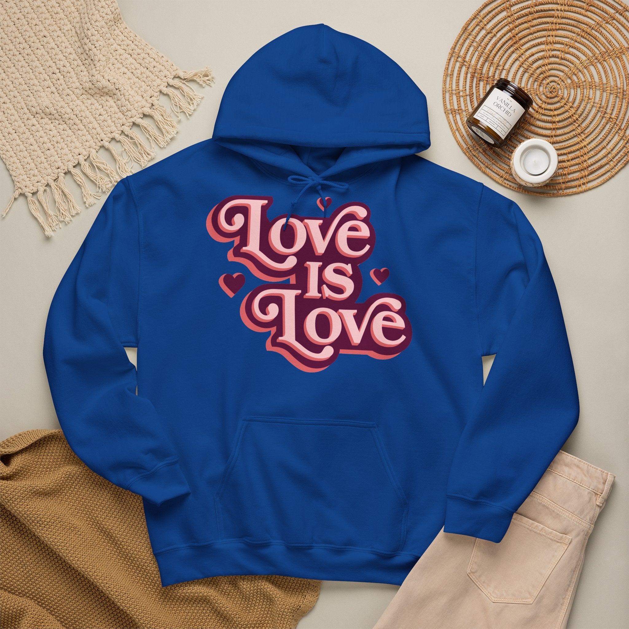 Love Is Love Hoodie – Retro Herz Pride Kapuzenpullover Ansicht 42 – Hoodie – ESTID