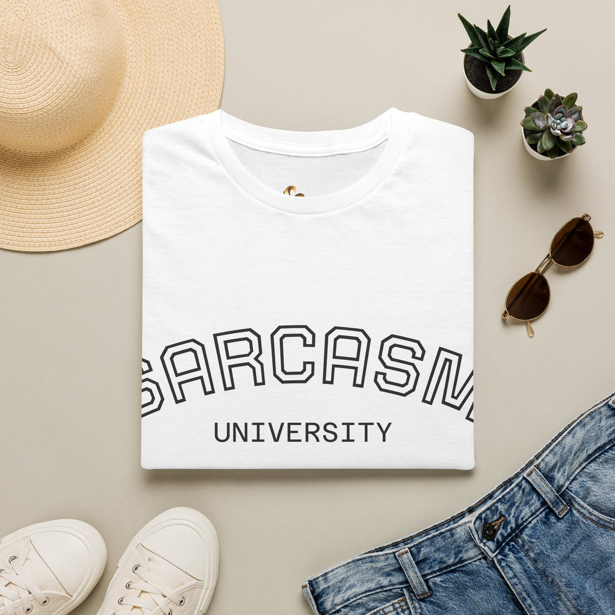 Sarcasm University T-Shirt — Funny Collegiate Graphic Tee Ansicht 20 – T-Shirt – ESTID