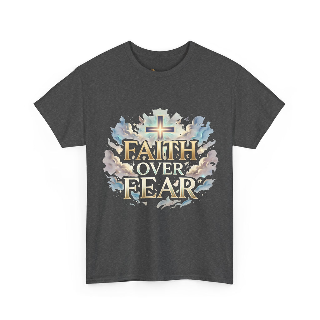 Faith Over Fear T-Shirt – „Glaube statt Angst“ Christian Cross Tee