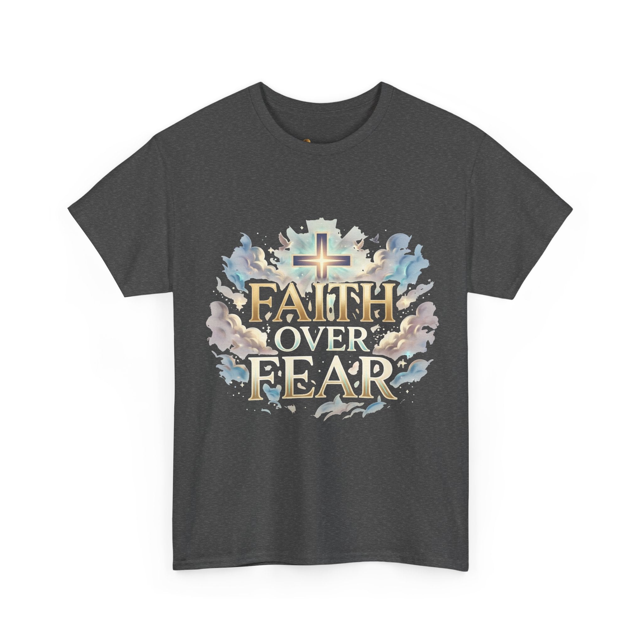 Faith Over Fear T-Shirt – „Glaube statt Angst“ Christian Cross Tee