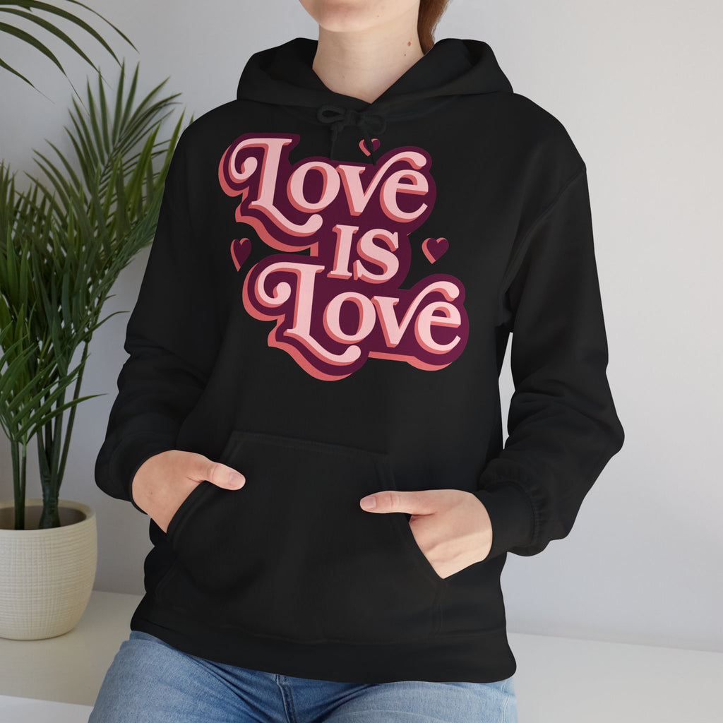 Love Is Love Hoodie – Retro Herz Pride Kapuzenpullover Ansicht 3 – Hoodie – ESTID