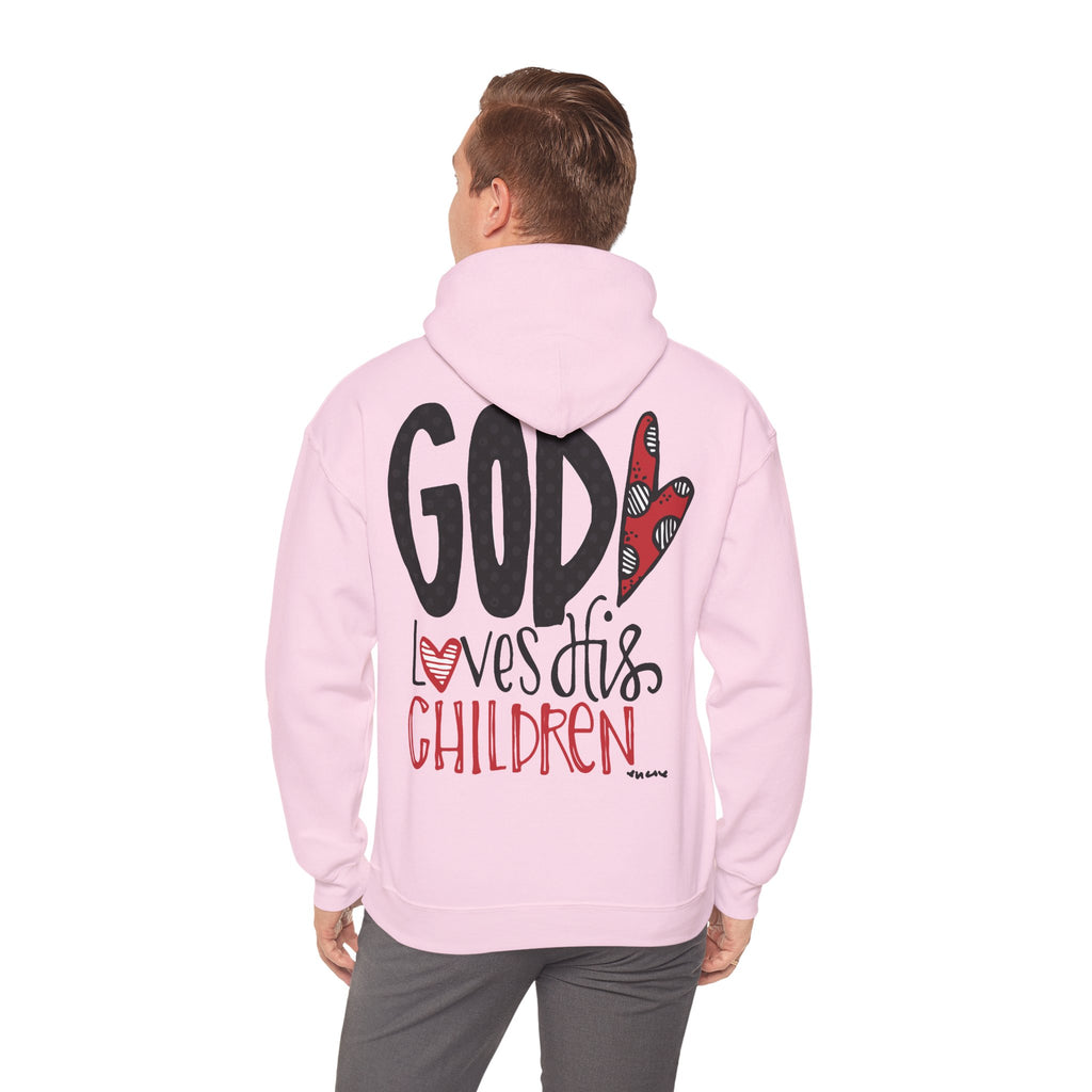 Gott liebt seine Kinder Kapuzenpullover – Cross Hoodie mit handschriftlicher Botschaft